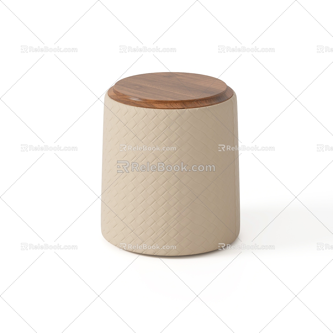 Nordic round stool 3d model