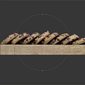 Delicious Chocolate Chip Cookies Arranged On Wooden Tray With Crunchy Texture