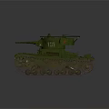 Old Military Green Tank Featuring Number 191 Turret And Tracks