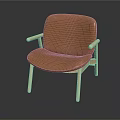 Modern Brown Upholstered Accent Chair with Armrests and Light Wooden Legs for Contemporary Living Space