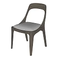 Set of Three Modern Leisure Chairs With Wooden Frame And Light Colored Cushion