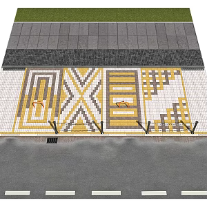 Road Facilities Sidewalk Highway 3d model