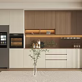 Modern Wine Cabinet Sideboard Decorative Cabinet Semi-open 3d model