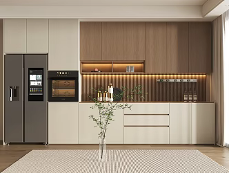 Modern Wine Cabinet Sideboard Decorative Cabinet Semi-open 3d model