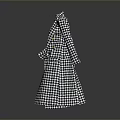 Long Houndstooth Coat With Classic Black And White Pattern Lapel Collar Design 3d model