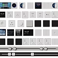Various Modern Switch Panels Featuring Digital Display Socket Combinations And Color Options