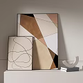 Modern Abstract Paintings With Curved Lines Geometric Shapes And Neutral Tones