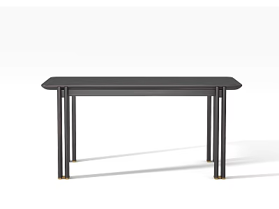 Sleek Modern Dining Table Design With Black Tabletop And Slim Metal Legs 3d model