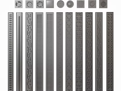 Decorative Metal Strips And Discs With Various Intricate Patterns For Home Decor 3d model