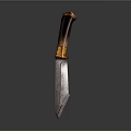 Vintage Handcrafted Knife With Wooden Handle And Textured Metal Blade