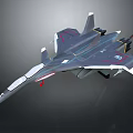 Modern Cosmic Aerospace Craft Featuring Sleek Body Aerodynamic Wings And Red Accents