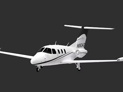 White Private Jet With Single Engine Wing Structure And Landing Gear 3d model