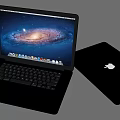 Apple MacBook Laptop With Open Galaxy Screen Display And Silver Body Design