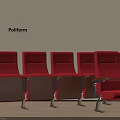 Modern Public Seats In Red Design By Poliform Arranged In Row For Indoor Public Spaces