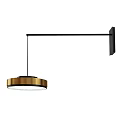 Modern Wall Mounted Lamp With Golden Circular Shade And Black Bracket 3d model