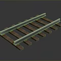 Train Rail Tracks Structure With Steel Rails And Wooden Sleepers Design