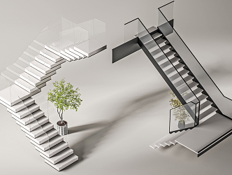 Modern Stair Combination 3d model