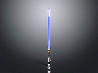 Futuristic Blue Lightsaber Design With Illuminated Blade And Metallic Hilt 3d model