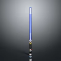 Futuristic Blue Lightsaber Design With Illuminated Blade And Metallic Hilt