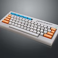 WITFOOWING Computer Keyboard White Design With Orange And Blue Function Keys