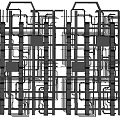 Modern Ceiling Structural Design With Grid Framework And Metal Beams
