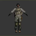 Tactical Military Figure Wearing Camouflage Pants Vest Helmet And Gloves