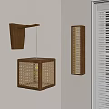 The ancient rattan wall lamp 3d model
