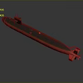 Red And Black Submarine Watercraft With Modern Streamlined Design And Propeller