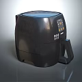 Modern Black Air Fryer Kitchen Appliance With Digital Display And Handle