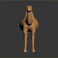 Minimalist Orange Camel 3D Model Standing on Dark Background with Smooth Surface 3d model