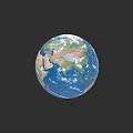 Beautiful Earth Globe With Blue Oceans Green Continents And Space View