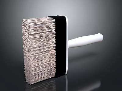 Durable Cleaning Brush With Dense Bristles Black Handle And White Grip Design 3d model