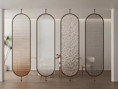 Modern Interior Room Dividers With Grid Ribbed Textured And Patterned Designs 3d model