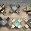 Mahjong Table Combination Chess Room Table and Chair Mahjong Table and Chair Chess and Card Table 3d model