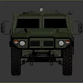 Green Armored Military Off Road Vehicle With Roof Equipment And Large Tires