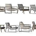 Modern Leisure Chairs In Various Neutral Tones With Wooden Frames And Fabric Seats