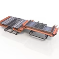 Orange And Black Industrial Equipment With Metal Panels And Support Structures