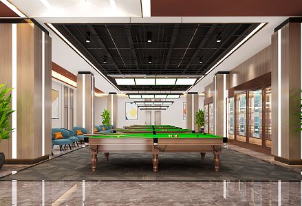 Modern Billiards Room Billiards Hall 3d model