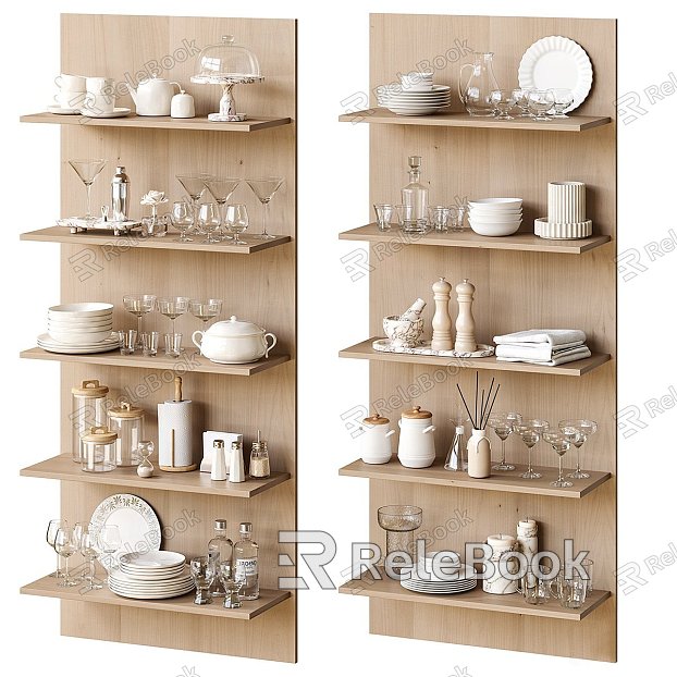 Modern Kitchen Supplies Kitchen Ornaments Bowl Chopsticks Cup Tableware Decorative Rack model