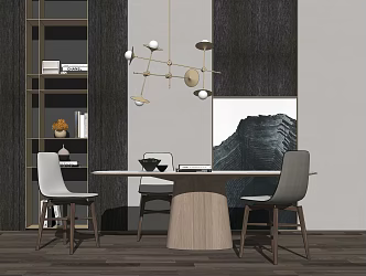Modern Dining Table Chair Combination Dining Table Chair 3d model