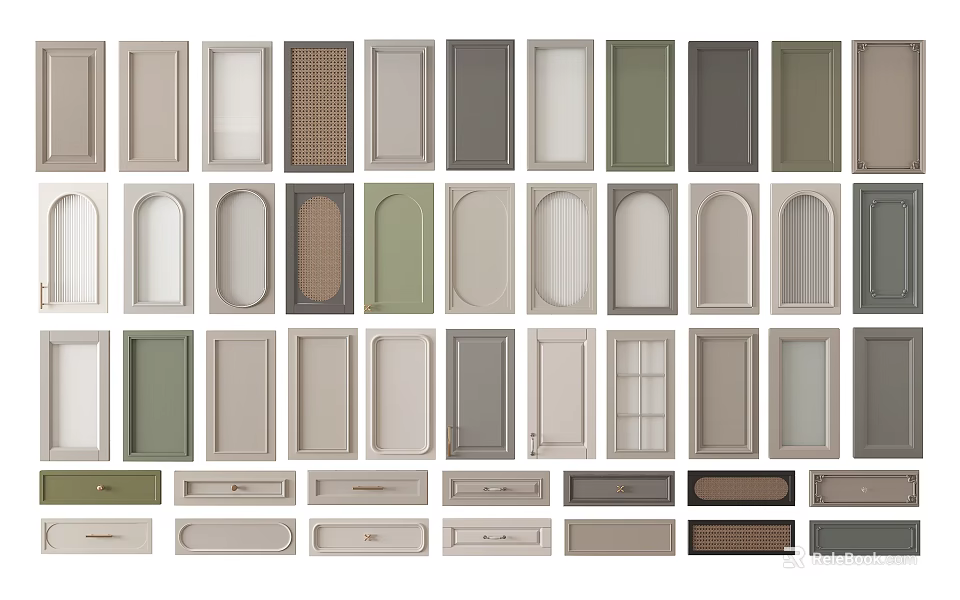 Variety Of Cabinet Door Styles And Finishes 3d model 