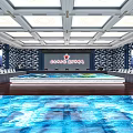 Modern Monitoring Room Interior With Large Screens Conference Table And Chairs
