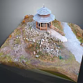 Ancient Architecture Featuring Traditional Pavilion With Stone Pathway And Natural Vegetation