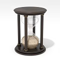 Stylish Decorative Hourglass Ornament With Black Stand Gold Accents Round Top And Base