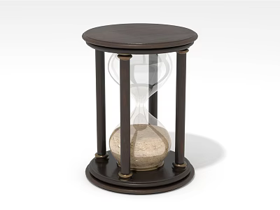 Stylish Decorative Hourglass Ornament With Black Stand Gold Accents Round Top And Base 3d model