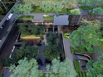 Outdoor Pergola Design In Landscaped Garden With Green Plants And Pathway 3d model
