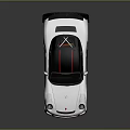 Silver Sports Car with Black Roof Red Stripe Sporty Design Sleek Body and Alloy Wheels
