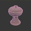 Ancient Ceramic Sculpture Carving With Decorative Lid Hollowed-out Base And Intricate Carved Patterns