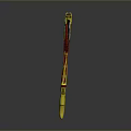 Decorative Ancient Axe With Blue Gold Head And Red Gold Handle Design