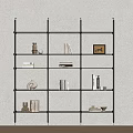 Modern Bookshelf Modern Creative Simple Bookshelf Simple Metal Luminous Board Storage Rack 3d model